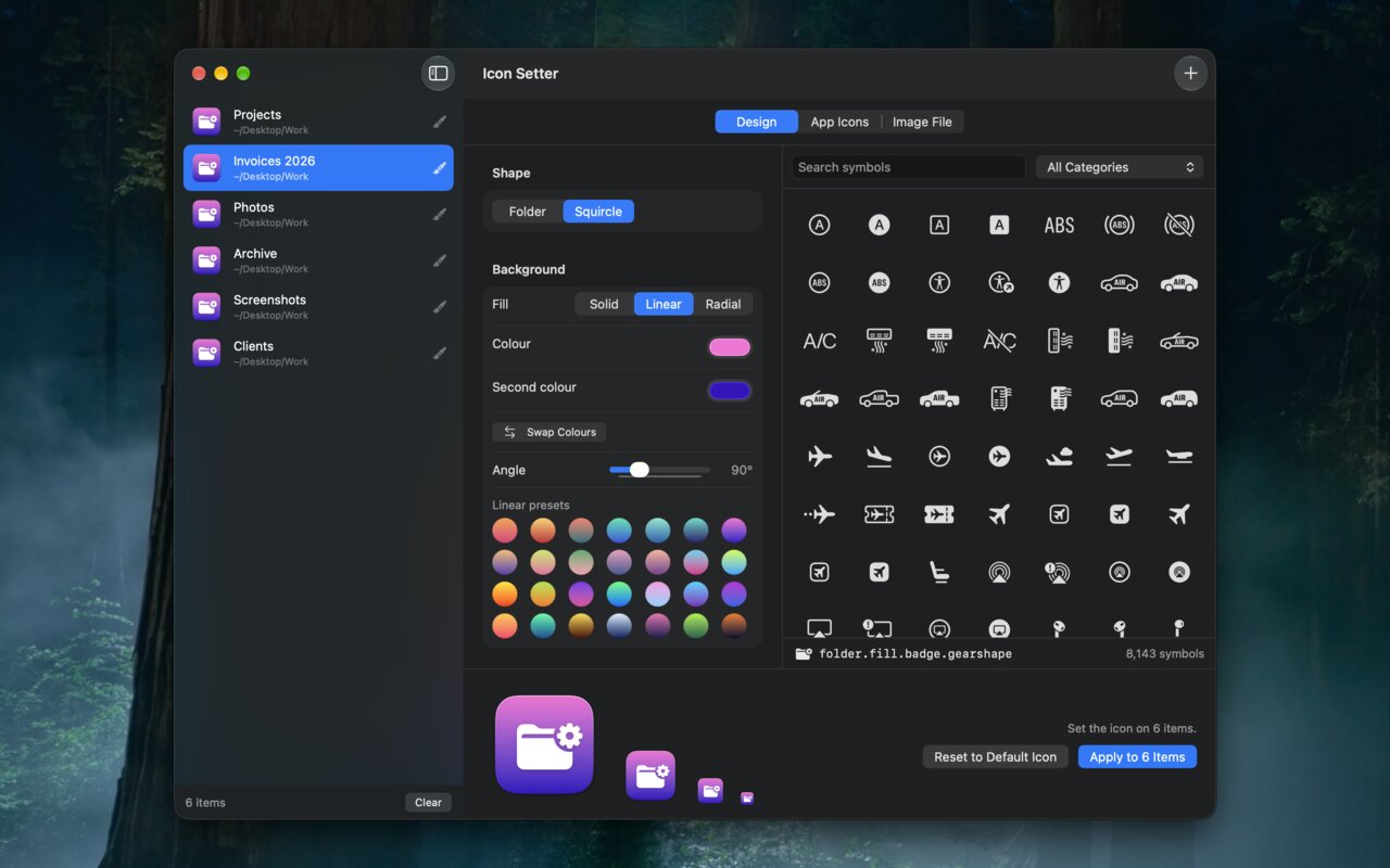 Design an icon from a colour and any SF Symbol