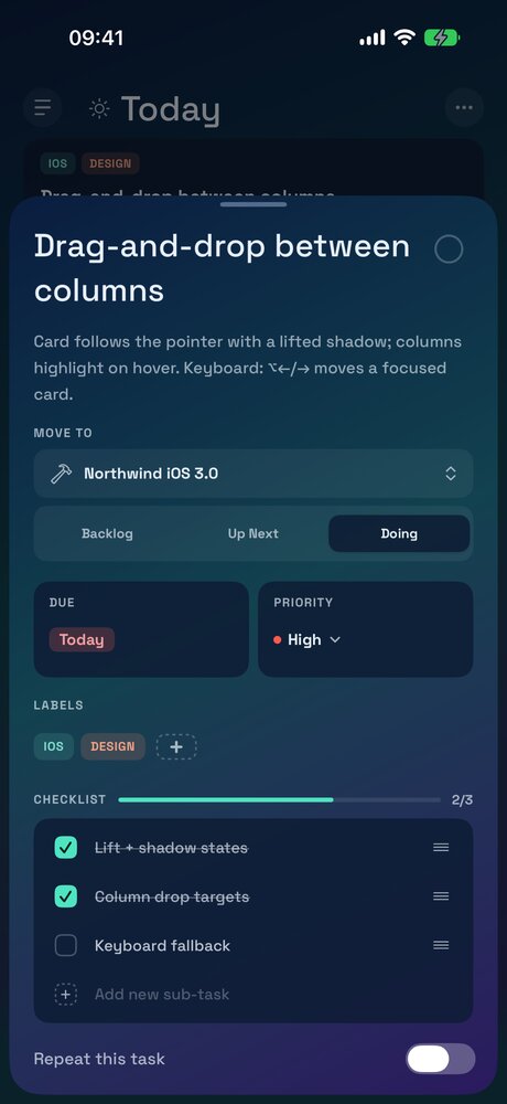 Every field of a card on a phone