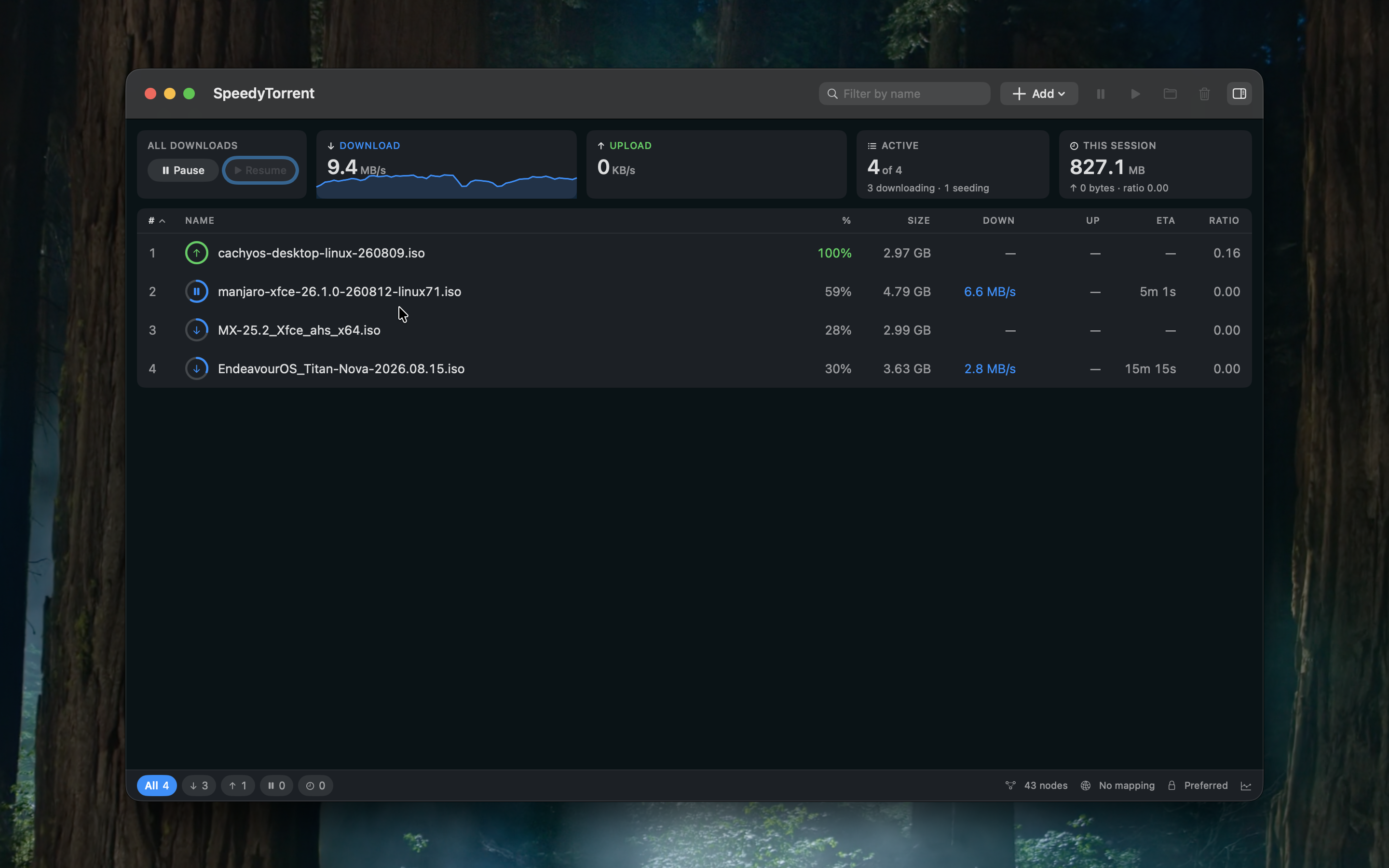 Downloads, seeds, queue and swarm health in one window