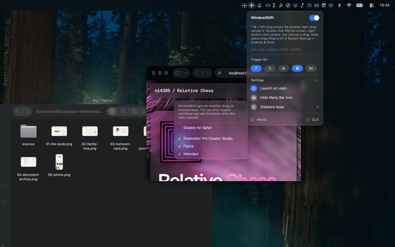 Exclude apps that have their own drag gestures